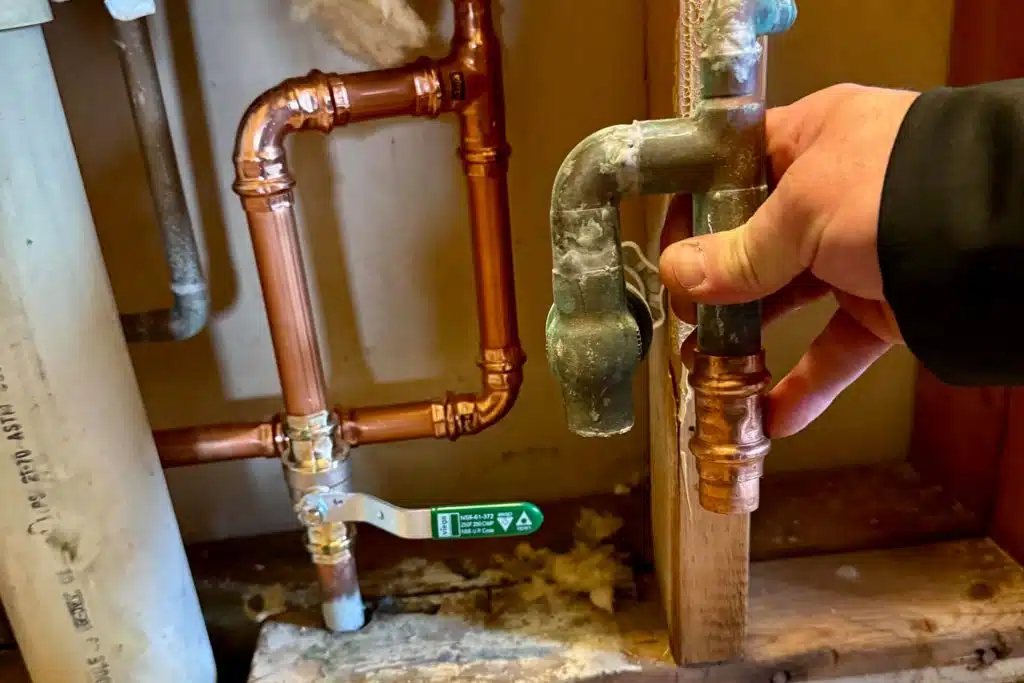 Expansion tank and water heater installed in Plymouth
